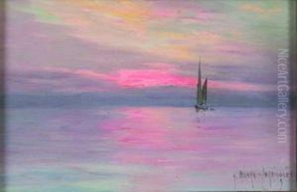 Marine Au SoleilCouchant Oil Painting by Georges Ricard-Cordingley