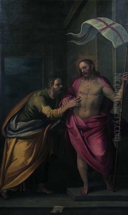 L'incredulita' Di San Tommaso Oil Painting by Giovanni Battista Ricci Da Novara