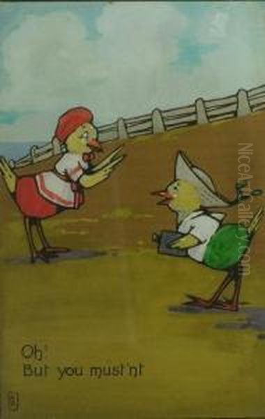 Captioned And Initialed Oil Painting by Agnes Richardson