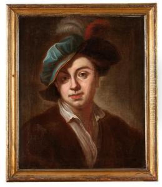 Sjalvportratt Oil Painting by David Ii Richter