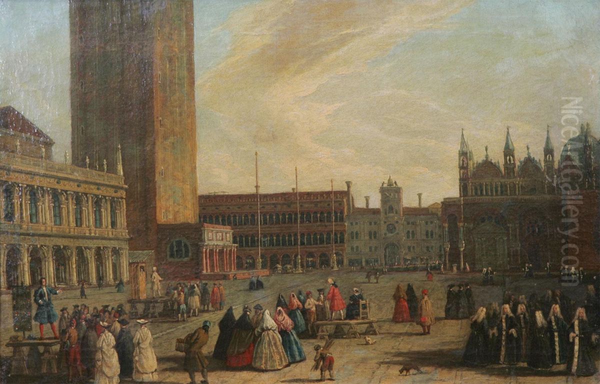 Vy Over Markusplatsen, Venedig Oil Painting by Giovanni Richter