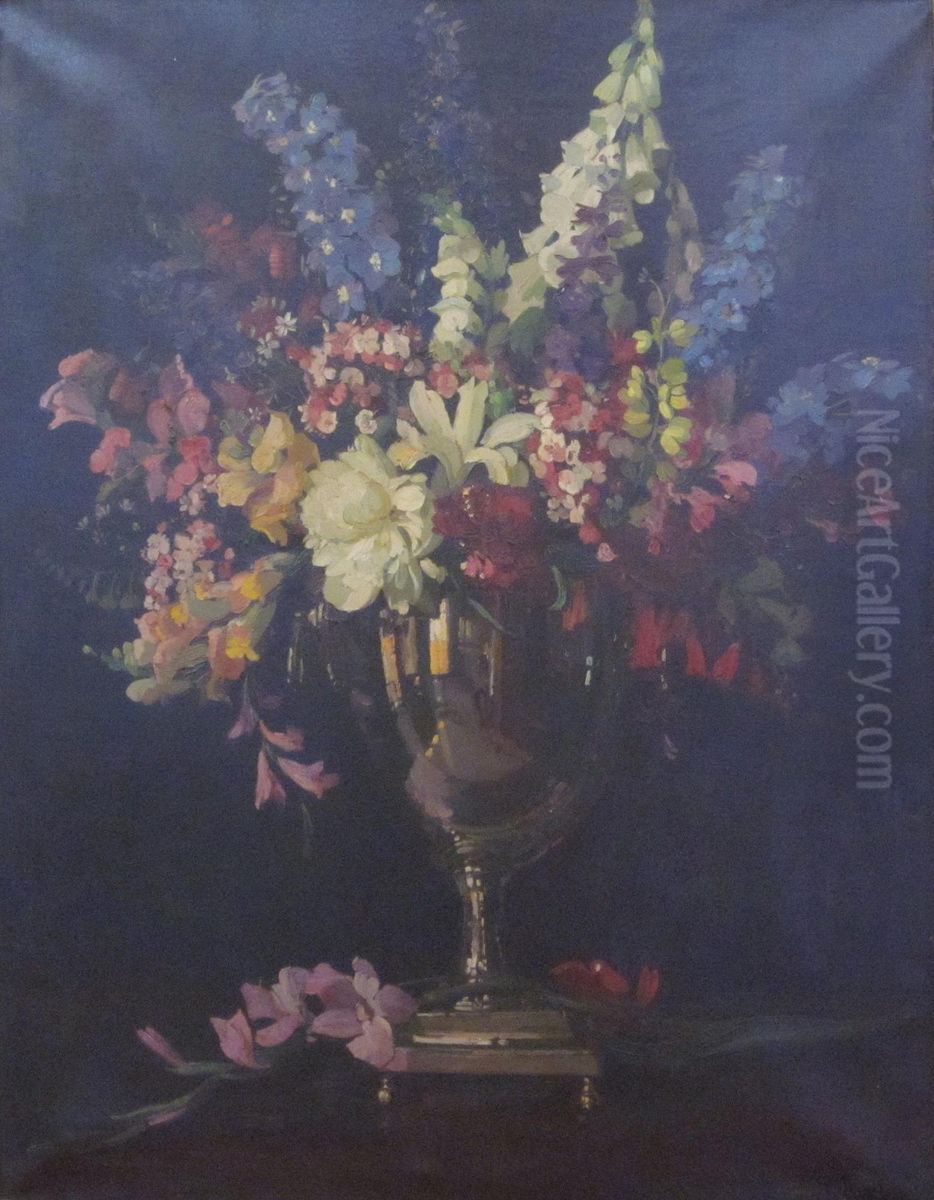 A Still Life Of Summer Flowers Oil Painting by David the Elder Richter