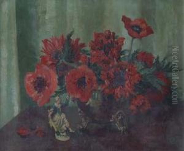 Oriental Poppies Oil Painting by David the Elder Richter