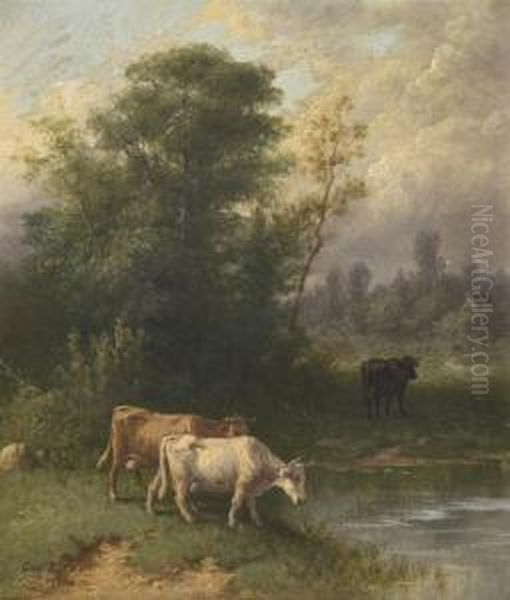 Out To Pasture Oil Painting by George A.E., Geo Riecke