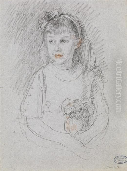 Etude De Tete De Femme Regardant Vers La Gauche Oil Painting by Leon Louis Antoine Riesener