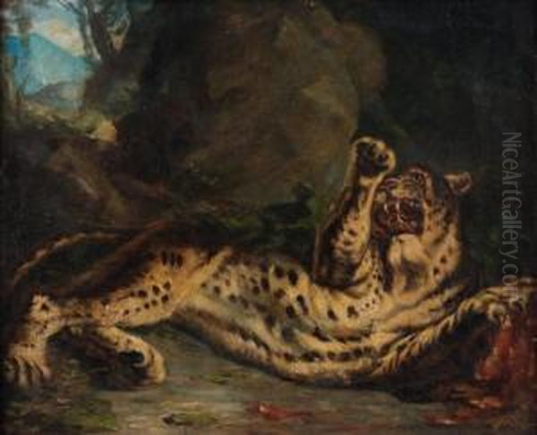 Le Festin Du Tigre Oil Painting by Leon Louis Antoine Riesener
