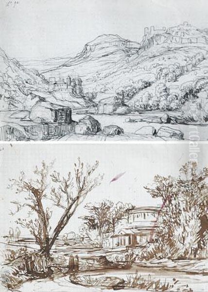 paisaje Con Construcciones Oil Painting by Luis Rigalt