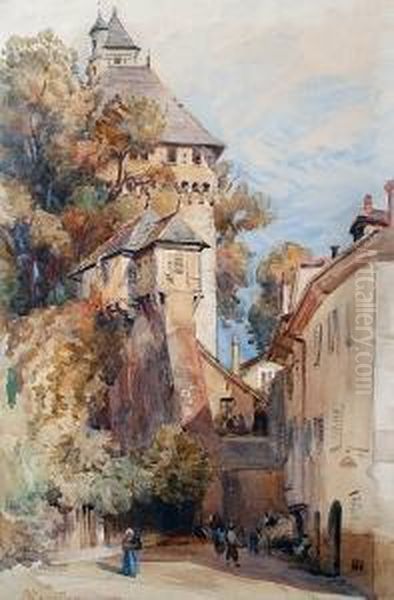 Continental Street Scene Oil Painting by Alexander Wallace Rimington