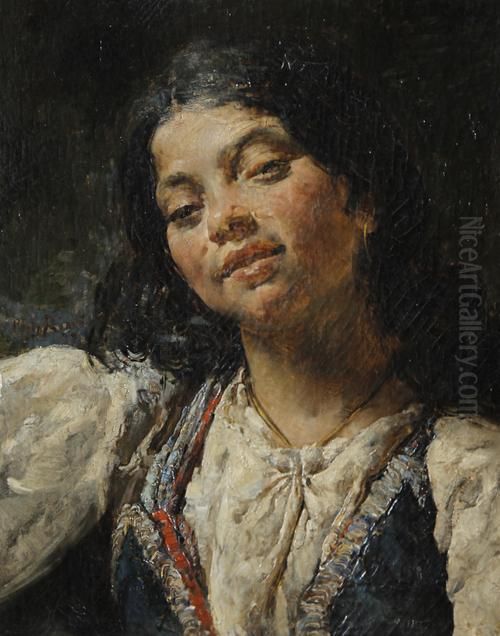 A Spanish Beauty Oil Painting by Paul, Paulus Philip. Rink