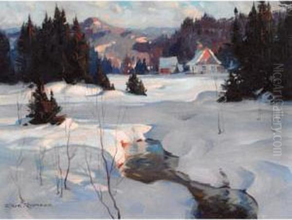 Late Afternoon, Ste. Adele Country Oil Painting by Eric John Benson Riordon