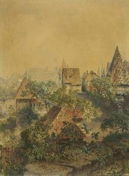 Nurnberg - Blick Von Der Stadtmauer Oil Painting by Lorenz Ritter