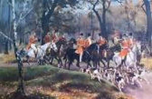 Hunting Oil Painting by Woiciech Ritter Von Kossak