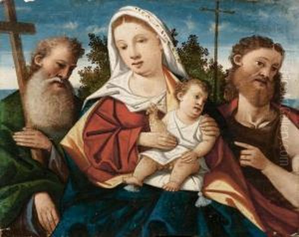 Sacra Conversazione Oil Painting by Francesco Rizzo Da Santacroce