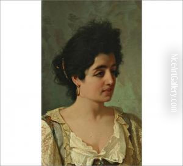 Young Woman Oil Painting by Alexander Rizzoni