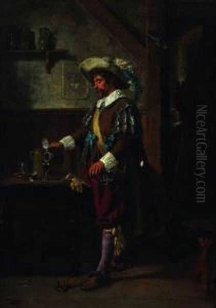 The Chevaliers Refreshment Oil Painting by Emile Robellaz