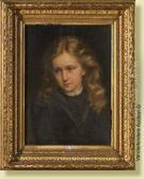 Portrait D'une Fillette Oil Painting by Alexandre Robert