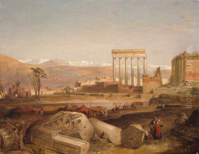 Baalbec Oil Painting by David Roberts