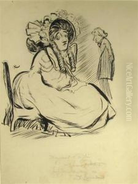 Chrystal Herne And Walter Whiteside In The Melting Pot Oil Painting by Boardman Robinson