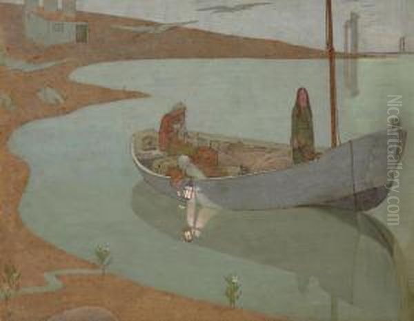 To Pastures New (also Called 'dawn') Oil Painting by Frederick Cayley Robinson