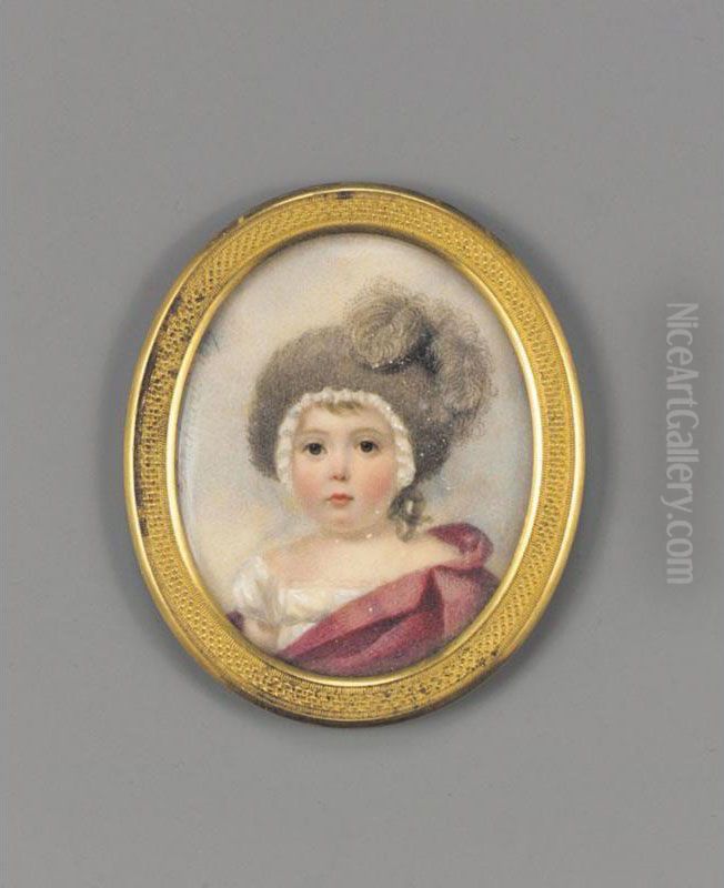 A Child Oil Painting by Simon Jacques Rochard