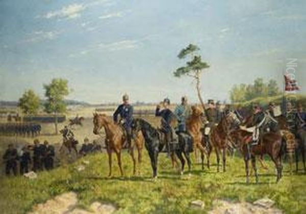 Kaiser Willhelm Ii. Zu Pferde Im Manover Oil Painting by Carl Rochling