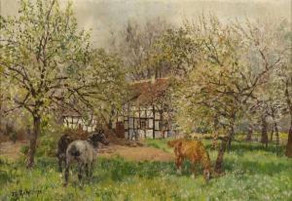 Fruhling Auf Dem Lande. Oil Painting by Theodor Rocholl