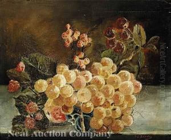 Still Life With Grapes, Currants, Cherries And Raspberries Oil Painting by Johan Christiaan Roedig