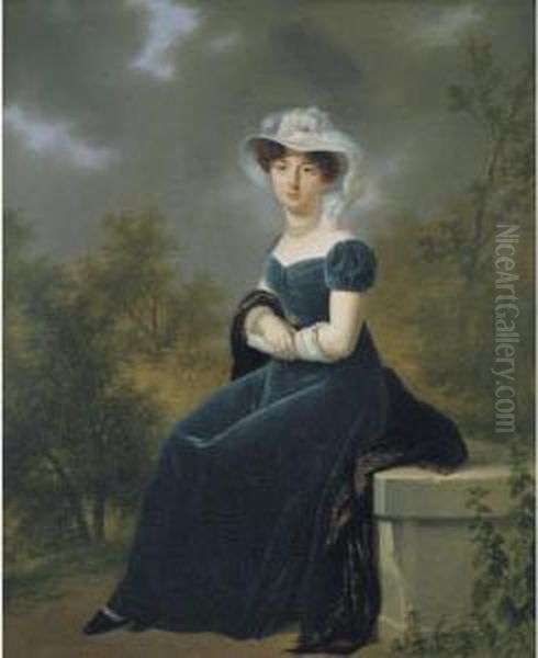 Portrait Of A Woman Oil Painting by Roehn, Adolphe Eugene Gabriel