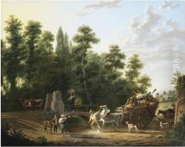 Le Passage Du Gue Oil Painting by Roehn, Adolphe Eugene Gabriel