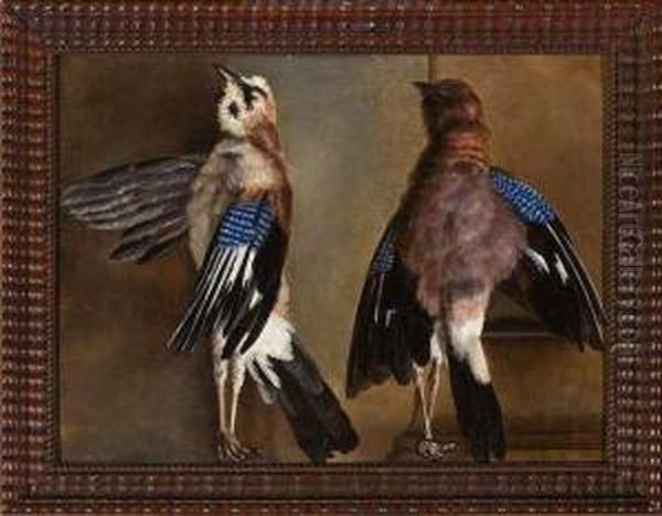 Les Deux Geais, Retour De Chasse. Oil Painting by Coenraet Roepel