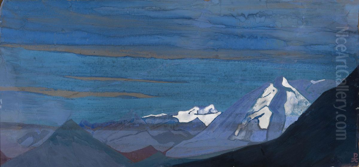 Himalayan Snows Oil Painting by Nicolaj Konstantinov Roerich