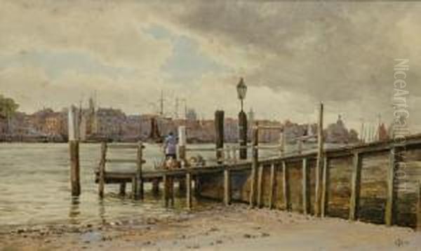 View Of Dordrecht Oil Painting by Edward James Rogers
