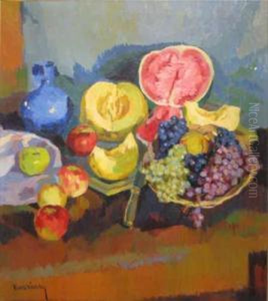 Naturastatica Cu Fructe Si Legume Oil Painting by Karl Rohrhirsch