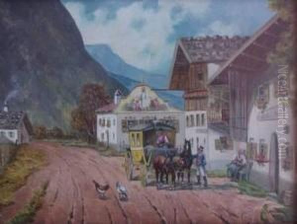 Munchen - Greding Oil Painting by Karl Rohrhirsch
