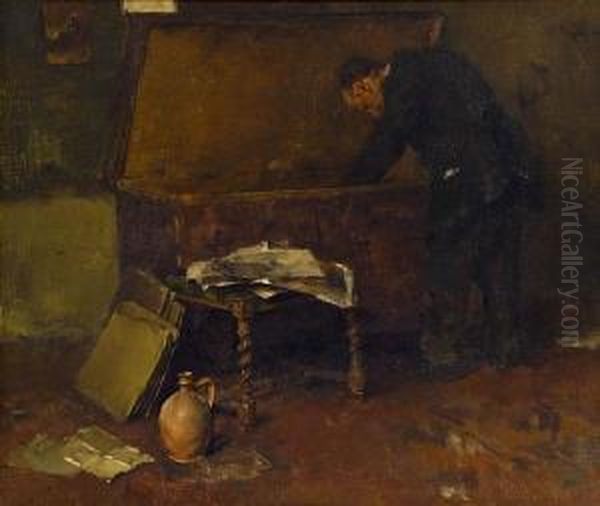 Kunstler Im Atelier Oil Painting by Friedrich, Fritz Rojka