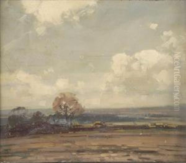 March Oil Painting by Herbert Rollett