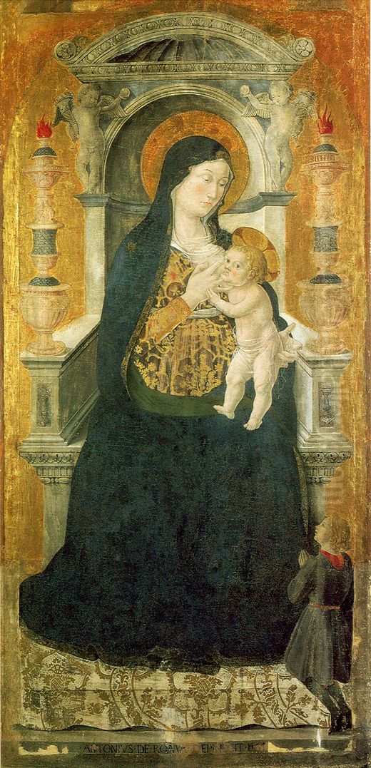 Madonna And Child Oil Painting by Antoniazzo Romano