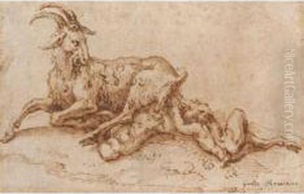 Giove Bambino Allattato Dalla Capra Amaltea Oil Painting by Giulio Romano (Orbetto)