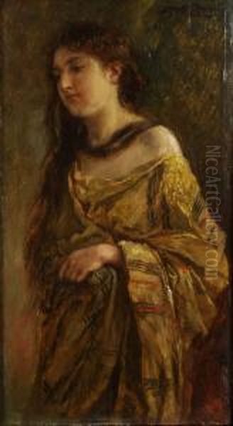 Portrait De Femme Oil Painting by Alfred Ronner