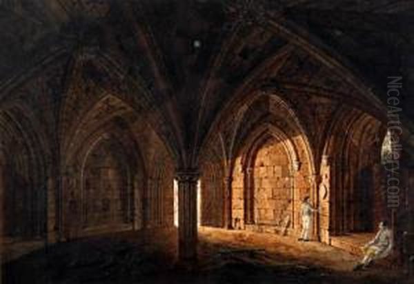 Cockersands Abbey Oil Painting by Michael Angelo Rooker