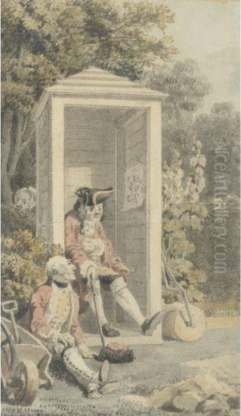 Uncle Toby And The Corporal Oil Painting by Michael Angelo Rooker