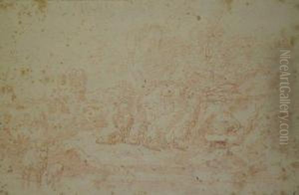 Repos D'une Famille De Berger Oil Painting by Jan I Roos