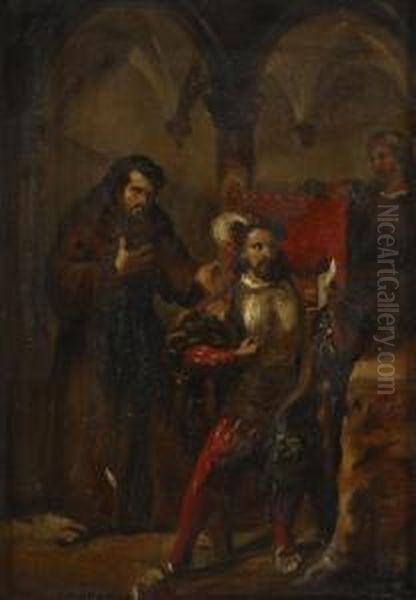Filipe Ii Lendo A Sentenca De Morte De Seu Filho Condenado Pelo Tribunal Jesuitico Oil Painting by Augusto Roquemont