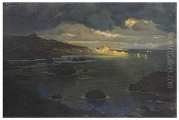 Marina Oil Painting by Antoni Ros Gell