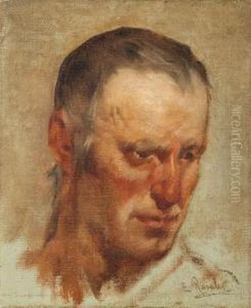 Cabeza De Hombre Oil Painting by Eduardo Rosales