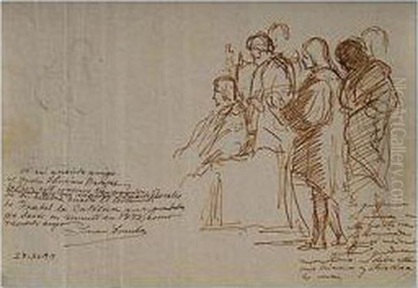 Estudio Para El Testamento De Isabel La Catolica Oil Painting by Eduardo Rosales