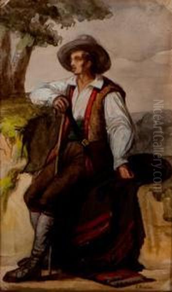 Campesino Descansando Oil Painting by Eduardo Rosales