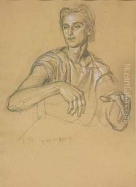 Estudio De Mujer Oil Painting by Eduardo Rosales