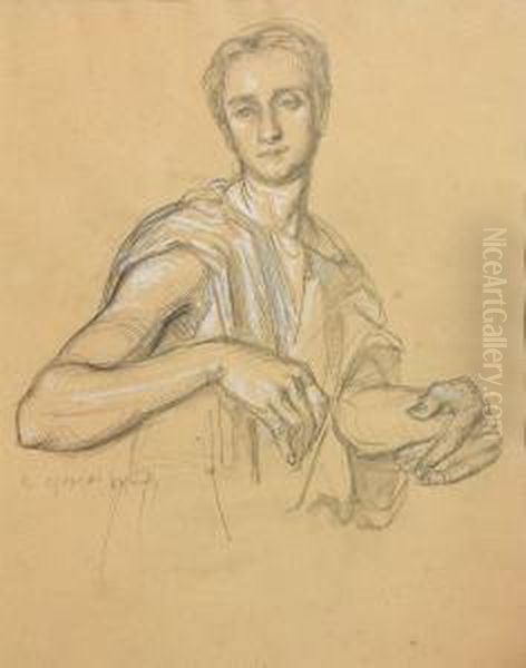 Estudio De Mujer Oil Painting by Eduardo Rosales