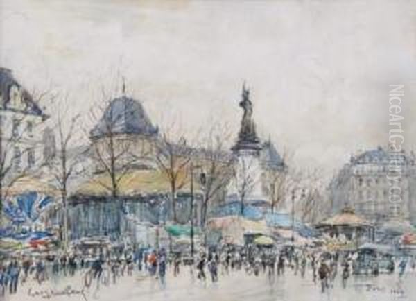 Place De La Republique Oil Painting by Georges Rose
